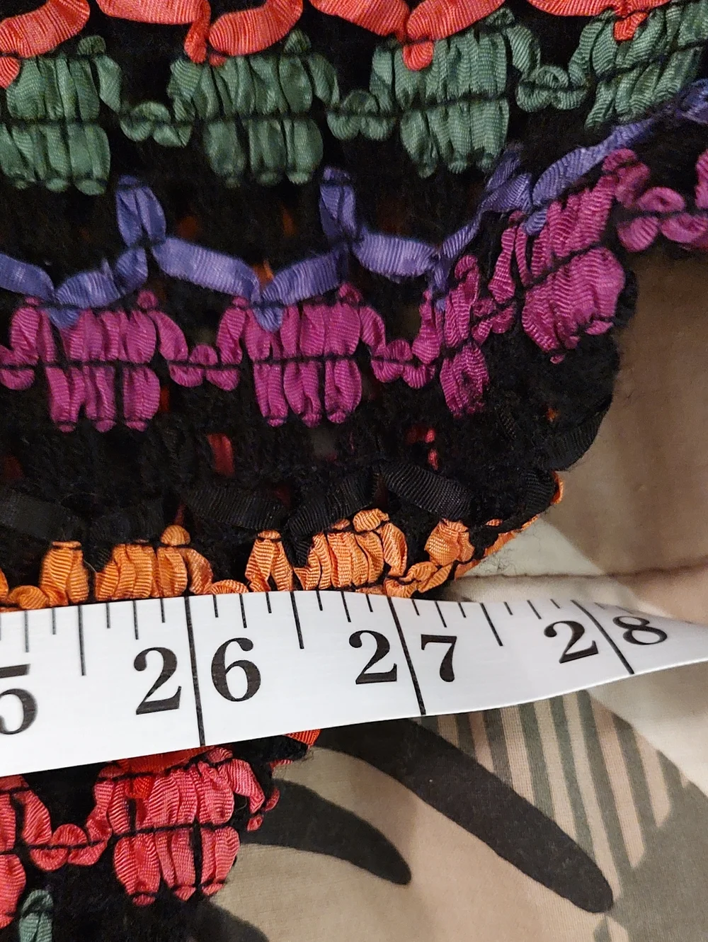 Oscar de la Renta Rare Vintage RainbowRibbon Crochet Cardigan Sweater/Duster 2X